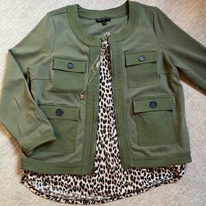 Banana Republic Olive Green Utility Jacket with Front Pockets